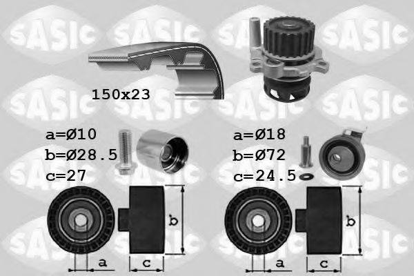 SASIC 3906064 Водяний насос + комплект зубчастого ременя