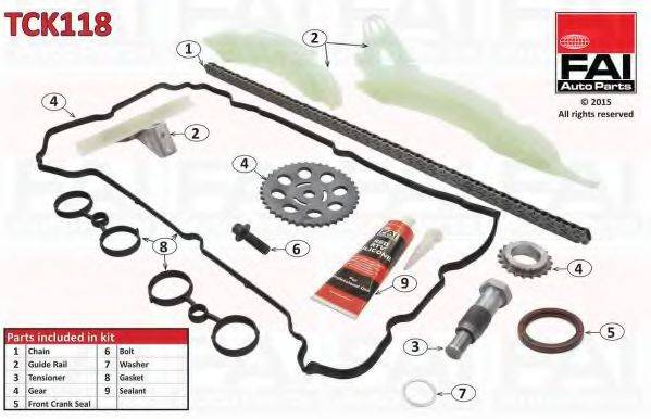 FAI AUTOPARTS TCK118 Комплект мети приводу розподільного валу