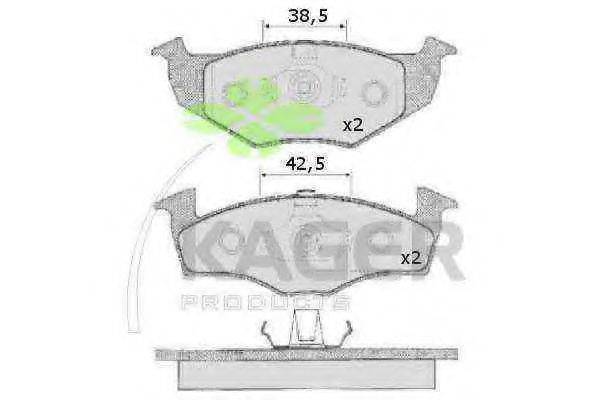 KAGER 350039 Комплект гальмівних колодок, дискове гальмо