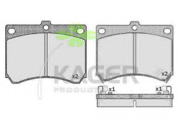 KAGER 350295 Комплект гальмівних колодок, дискове гальмо