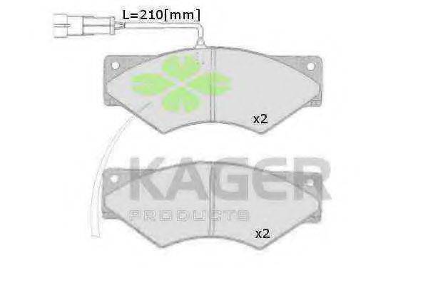 KAGER 350477 Комплект гальмівних колодок, дискове гальмо