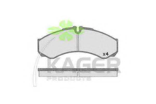 KAGER 350502 Комплект гальмівних колодок, дискове гальмо