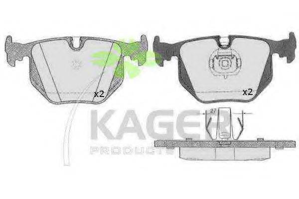 KAGER 350665 Комплект гальмівних колодок, дискове гальмо