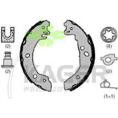 KAGER 340294 Комплект гальмівних колодок