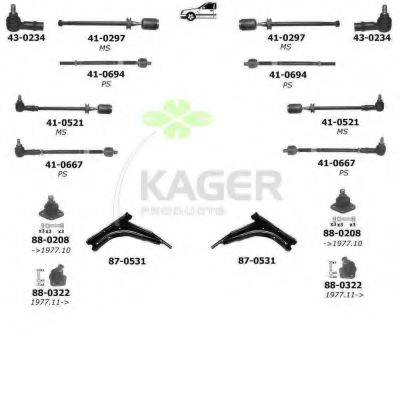 KAGER 800187 Підвіска колеса