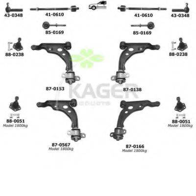 KAGER 800267 Підвіска колеса