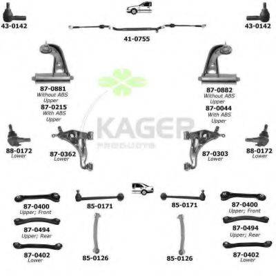 KAGER 800409 Підвіска колеса