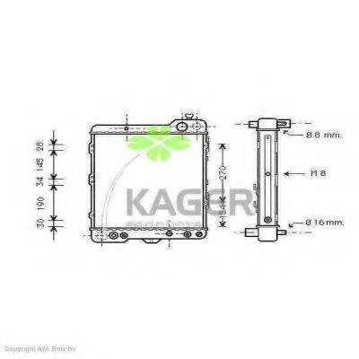 KAGER 310012 Радіатор, охолодження двигуна