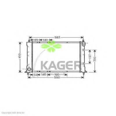 KAGER 310093 Радіатор, охолодження двигуна