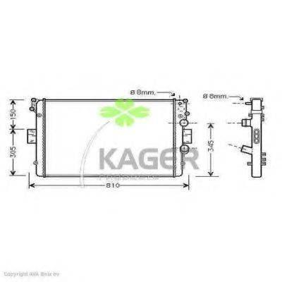 KAGER 310538 Радіатор, охолодження двигуна