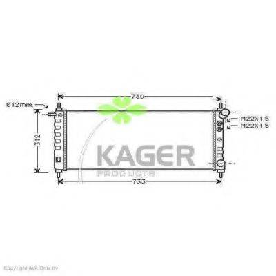 KAGER 310802 Радіатор, охолодження двигуна