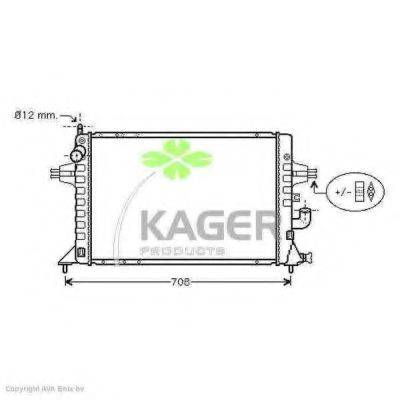 KAGER 310808 Радіатор, охолодження двигуна