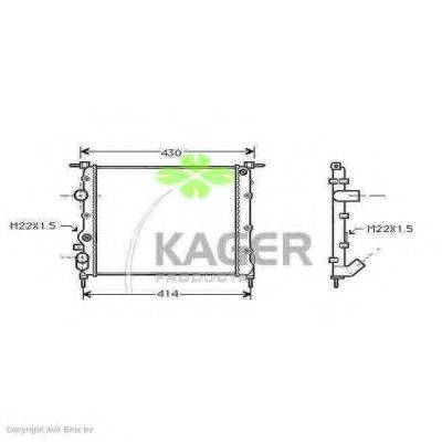 KAGER 310963 Радіатор, охолодження двигуна