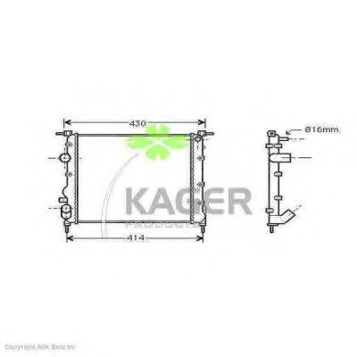 KAGER 310964 Радіатор, охолодження двигуна