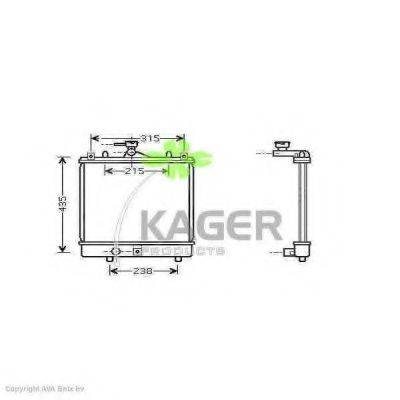 KAGER 311064 Радіатор, охолодження двигуна