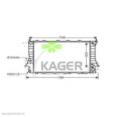 KAGER 311748 Радіатор, охолодження двигуна