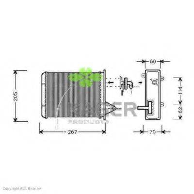 KAGER 320045 Теплообмінник, опалення салону