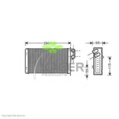 KAGER 320096 Теплообмінник, опалення салону