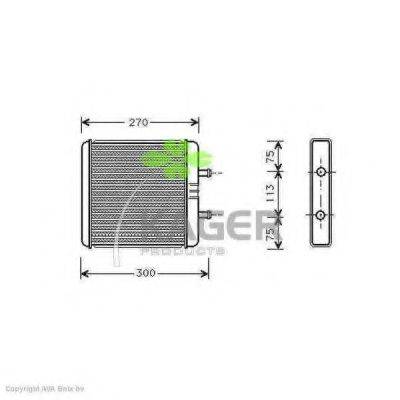 KAGER 320240 Теплообмінник, опалення салону