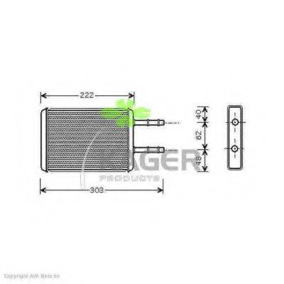 KAGER 320307 Теплообмінник, опалення салону