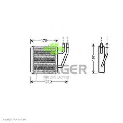 KAGER 320348 Теплообмінник, опалення салону