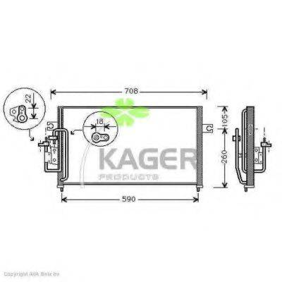 KAGER 945175 Конденсатор, кондиціонер