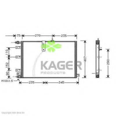 KAGER 945338 Конденсатор, кондиціонер