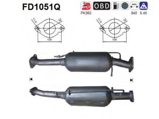 AS FD1051Q Саджовий/частковий фільтр, система вихлопу ОГ