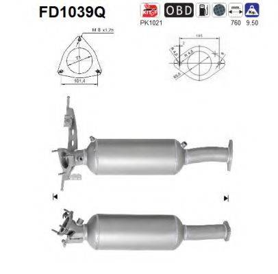 AS FD1039Q Саджовий/частковий фільтр, система вихлопу ОГ