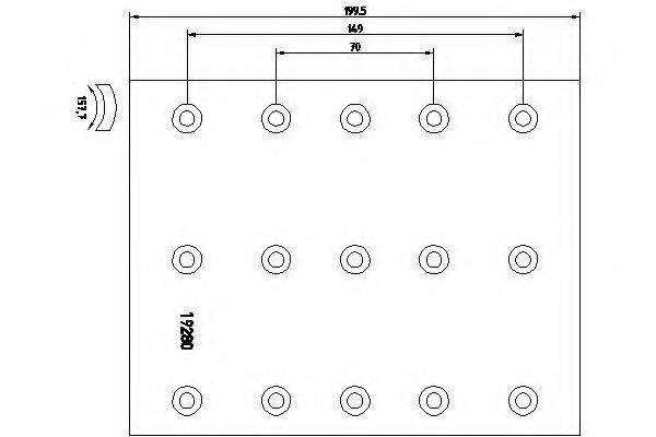 DON 19279 Комплект гальмівних черевиків, барабанні гальма