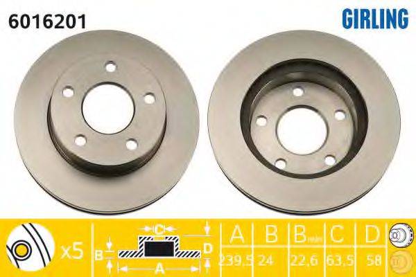 GIRLING 6016201 гальмівний диск