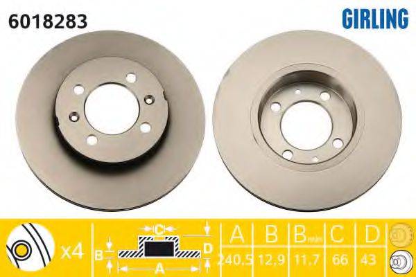 GIRLING 6018283 гальмівний диск