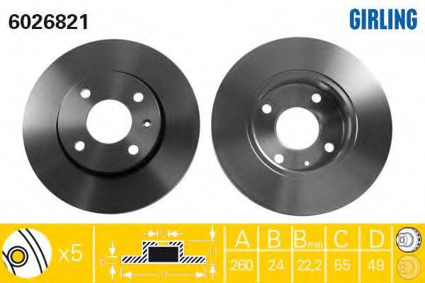 GIRLING 6026821 гальмівний диск