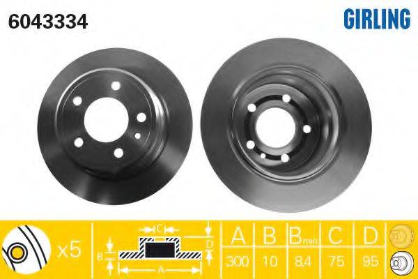 GIRLING 6043334 гальмівний диск