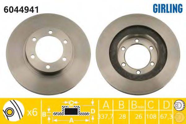 GIRLING 6044941 гальмівний диск