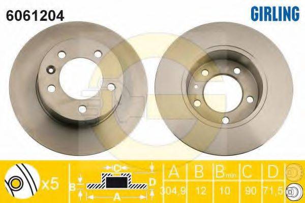 GIRLING 6061204 гальмівний диск