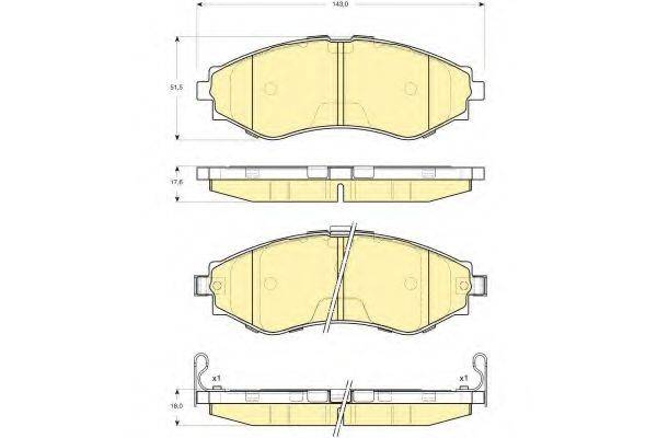 GIRLING 6133459 Комплект гальмівних колодок, дискове гальмо