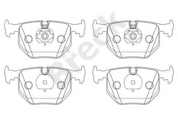 BRECK 212820070200 Комплект гальмівних колодок, дискове гальмо