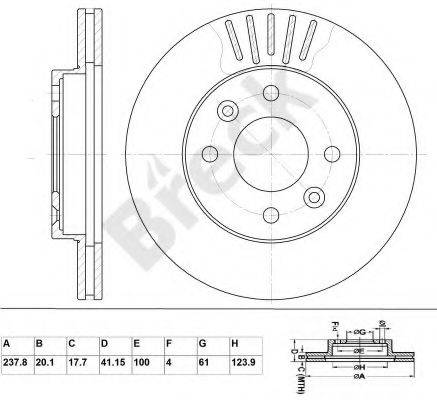 BRECK BR327VA100 гальмівний диск
