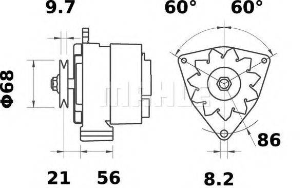 MAHLE ORIGINAL MG627 Генератор