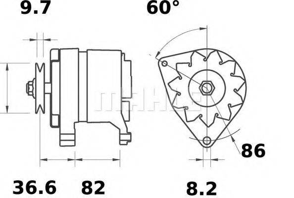 MAHLE ORIGINAL MG222 Генератор