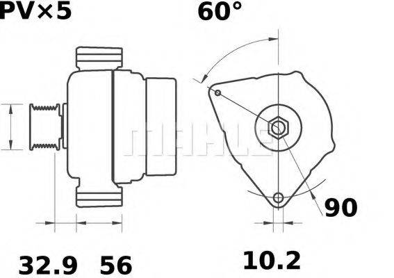 MAHLE ORIGINAL MG48 Генератор