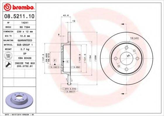 BRECO BS7394 гальмівний диск