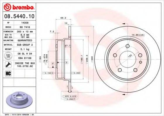 BRECO BS7418 гальмівний диск