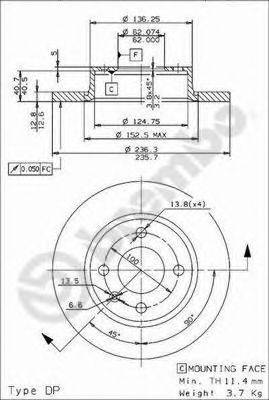 BRECO BS7536 гальмівний диск