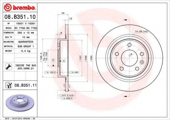 BRECO BS7793 гальмівний диск