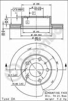 BRECO BS8165 гальмівний диск