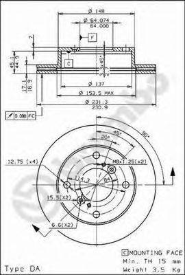 BRECO BS8191 гальмівний диск