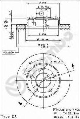 BRECO BS8246 гальмівний диск