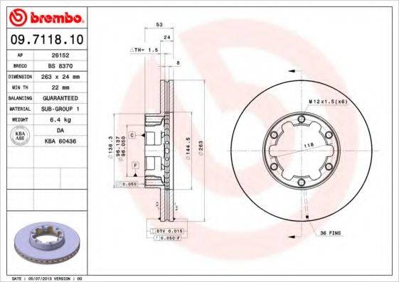 BRECO BS8370 гальмівний диск